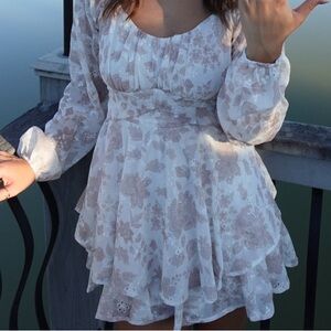 Floral White Dress